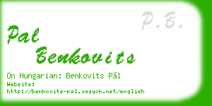 pal benkovits business card